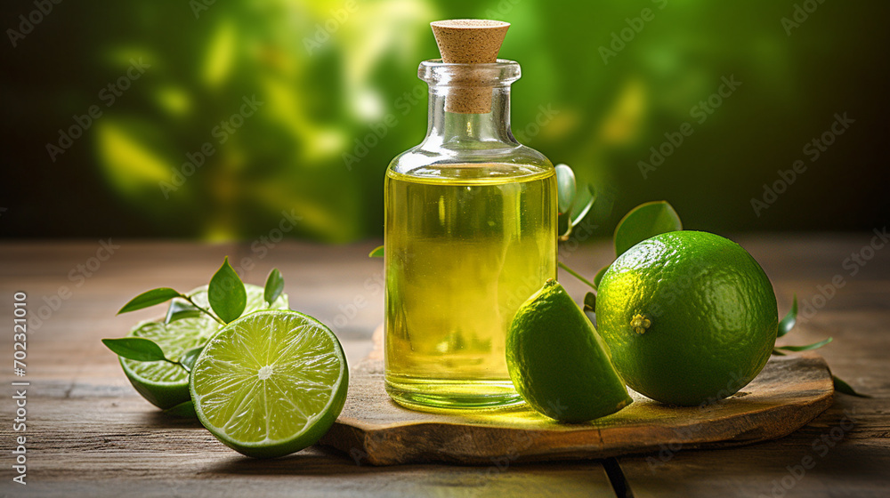 bottle, jar of lime essential oil extract bottle, jar of lime essential oil extract