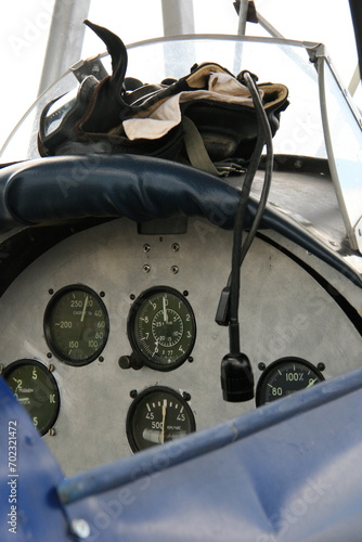old plane panel in vintage retro plane in Lithuania