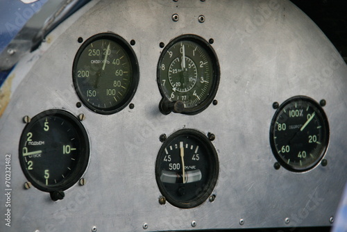 old plane panel in vintage retro plane in Lithuania