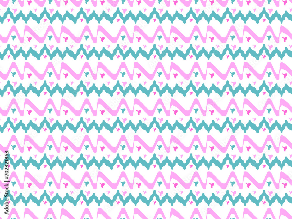 seamless bright ethnic geometric green pink pattern