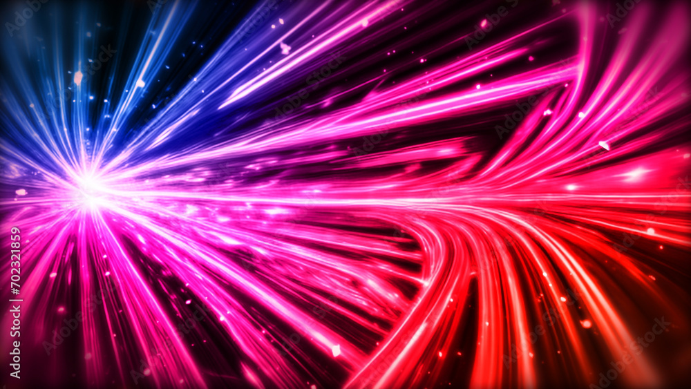 Fototapeta premium レーザー、カラフル、集中線、ワープ、ネオン