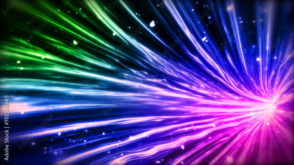 Naklejka premium ネオン、発光、線、集中線、光線、ワープ、レーザー、光