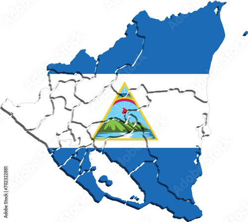 NICARAGUA MAP 3D ISOMETRIC MAP photo