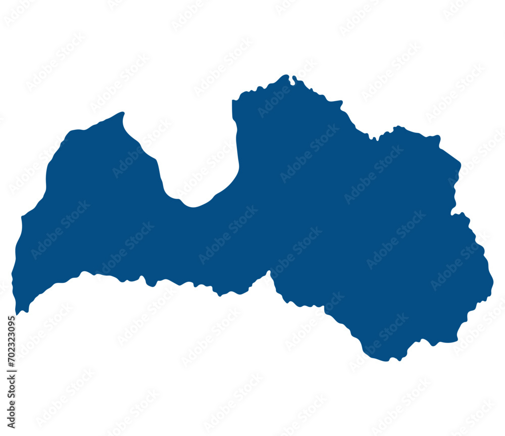 Latvia map. Map of Latvia in blue color