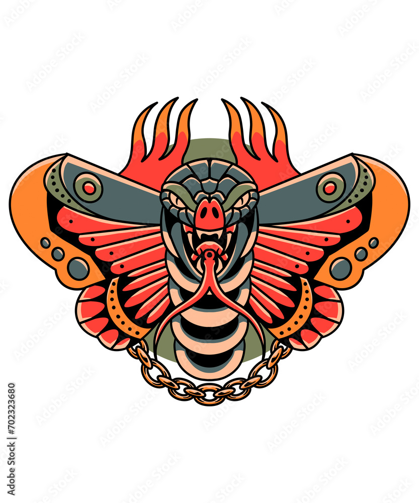 snake butterfly tattoo vector design snake butterfly tattoo vector design