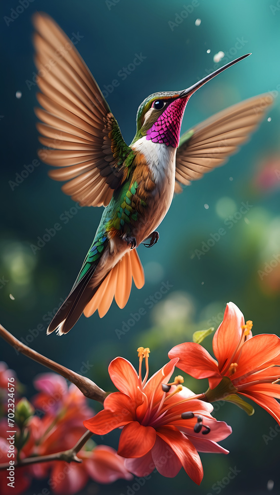 hummingbird and flower hummingbird and flower