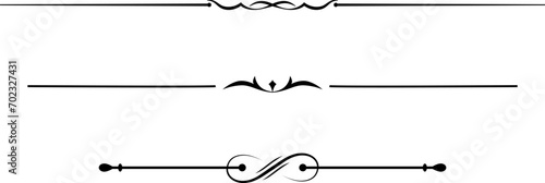 black and white set of delimiters for text, dividers