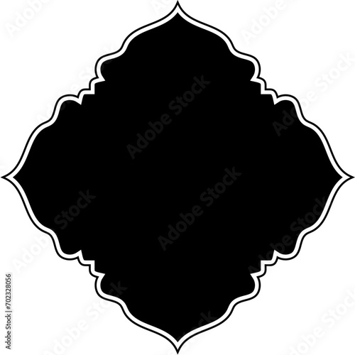 Islamic Amblem Design Glyph with outline Black Filled silhouettes Design pictogram symbol visual illustration