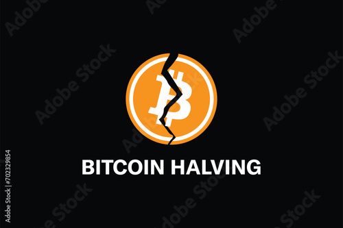 popular cryptocurrency and digital blockchain currency bitcoin halving concept. A Bitcoin halving cuts the rate at which new bitcoins are released into circulation in half. 