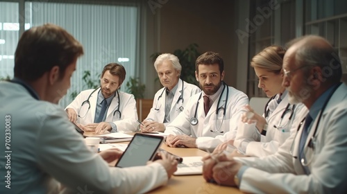 a group of doctors are having a meeting photo