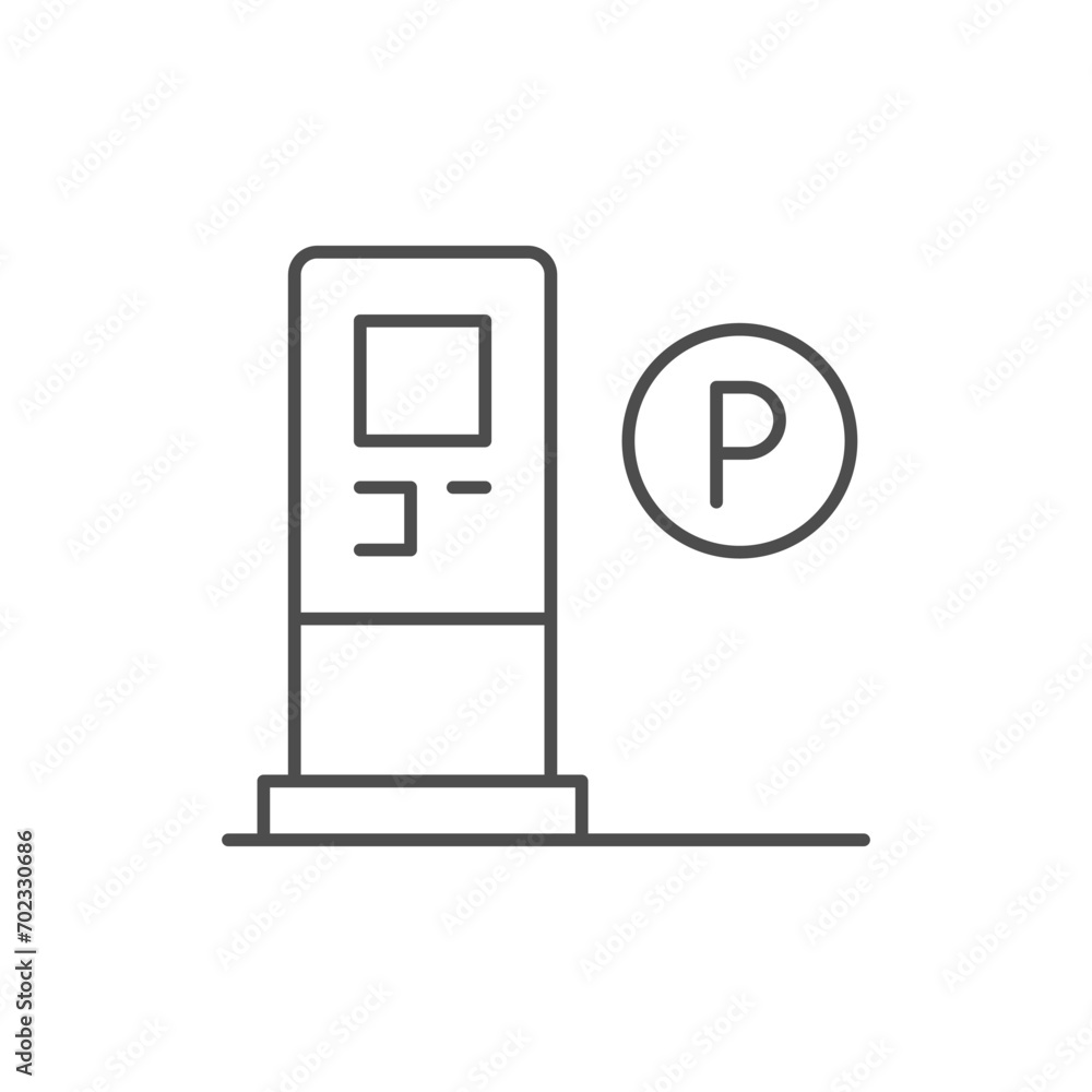 Parking machine line outline icon Parking machine line outline icon