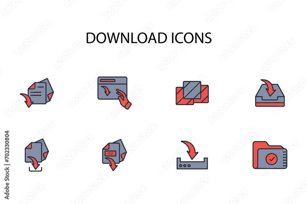 Download icon set.vector.Editable stroke.linear style sign for use web design,logo.Symbol illustration. Download icon set.vector.Editable stroke.linear style sign for use web design,logo.Symbol illustration.