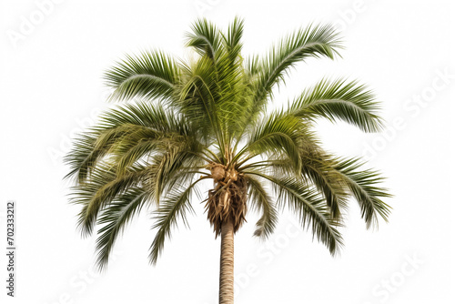 palm trees  one  shaggy vegetation  isolated on white background  rest