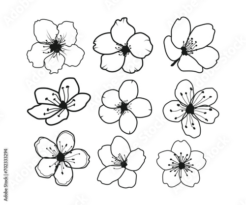 Cherry blossom, Sakura flowers  Design, Cherry flowers clipart, Spring flowers for Cricut, Blooming tree,