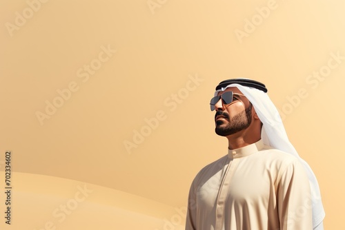 Arab Emirates wearing Kandura waiting Middle East business concept photo
