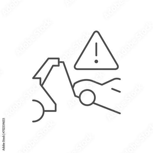 Car evacuation line outline icon