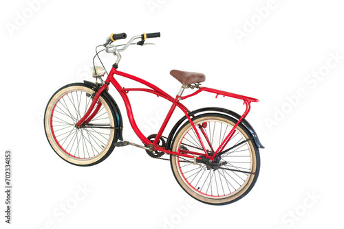 Red Bicycle over white background