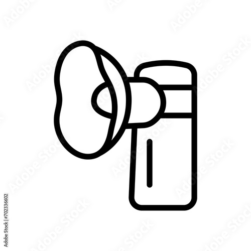 Aerosol breathing lung machine treatment icon. Outline illustration of nebulizer treatment vector icon for web design isolated on white background