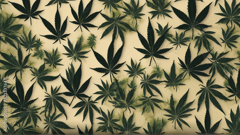 Seamless Cannabis Leaf Pattern Generative Ai Seamless Cannabis Leaf Pattern Generative Ai