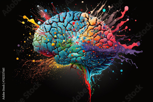 gaya otak modern berwarna warna photo