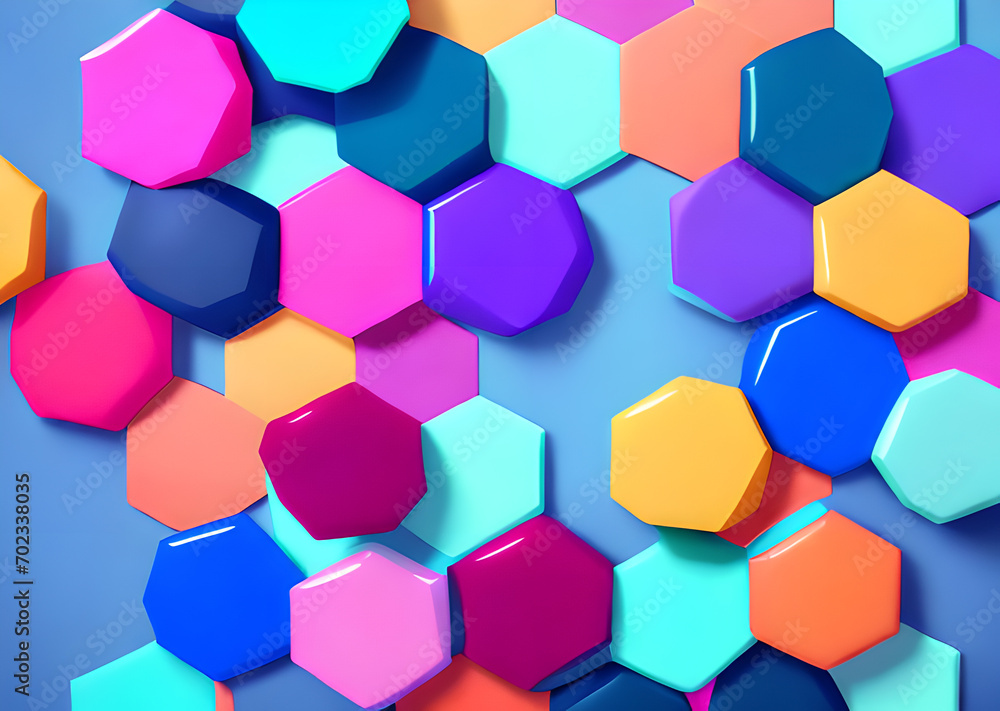 Multicolored patterns with repeating hexagonal mosaics hexagons mosaic background design Modern technology geometric ,Generative AI Multicolored patterns with repeating hexagonal mosaics hexagons mosaic background design Modern technology geometric ,Generative AI