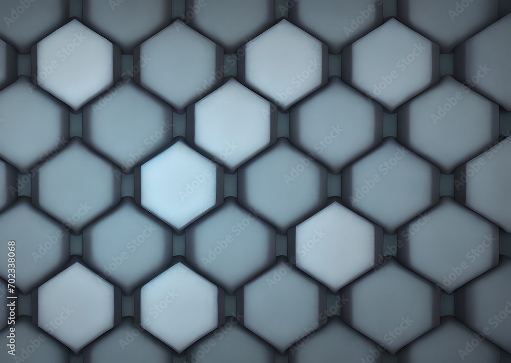 Naklejka premium Multicolored patterns with repeating hexagonal mosaics hexagons mosaic background design Modern technology geometric ,Generative AI 