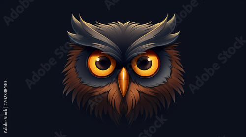 Close up happy Owl portrait cartoon