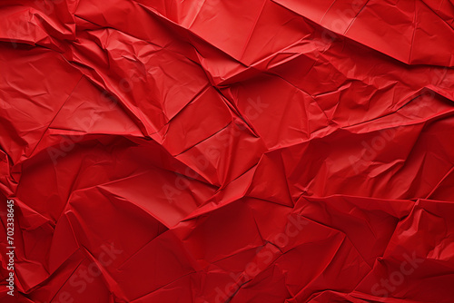 crumpled red paper with folds, background