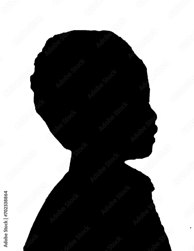 silhouette of a small child who is pensive