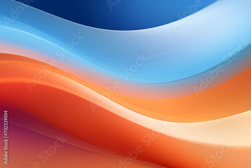 blue orange abstract wavy color background, gradient blend, bright colored