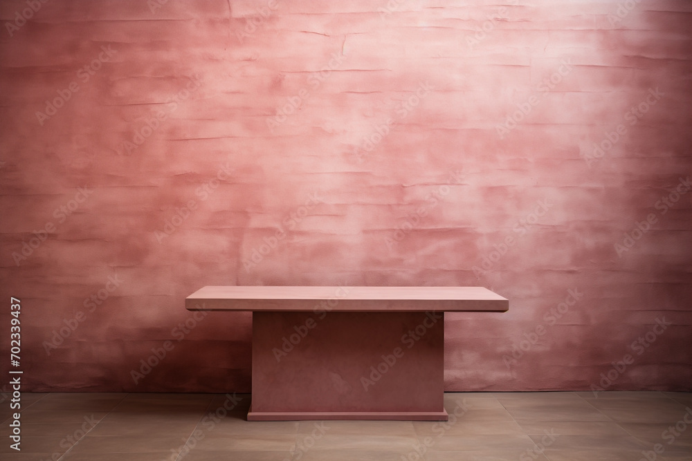 podium pink rectangular marble empty table before plastered wall podium pink rectangular marble empty table before plastered wall