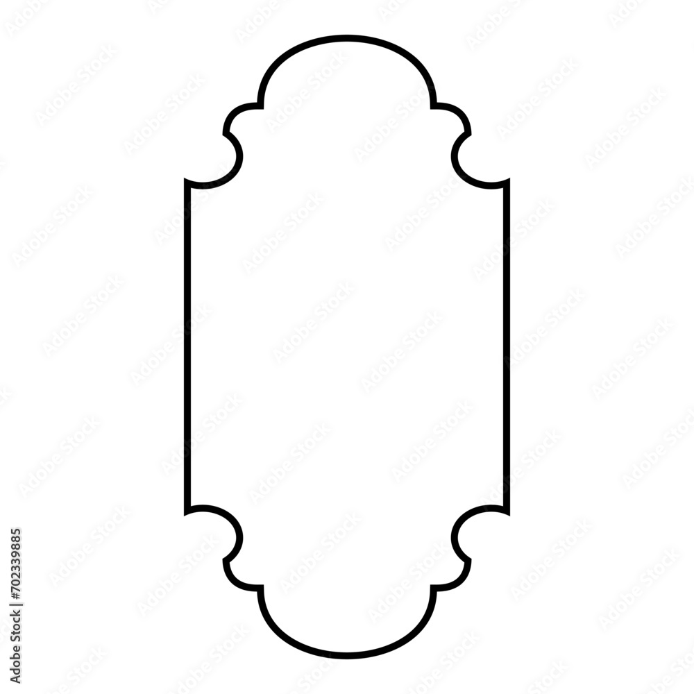 Islamic Vertical Frame Design Thin Line Black stroke silhouettes Design pictogram symbol visual illustration Islamic Vertical Frame Design Thin Line Black stroke silhouettes Design pictogram symbol visual illustration