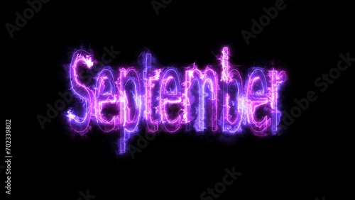 abstract bright colorful neon text month name background illustration 4k.