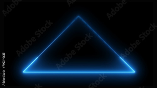 abstract beautiful blue neon light frame background illustration.	 photo