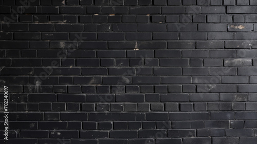 Dark wall with black bricks - background