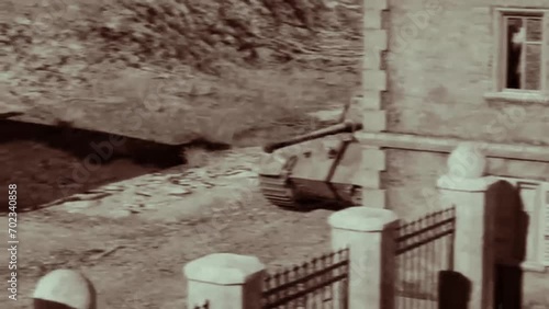 King tiger 3D animation vinatge old movie roll damage archive video creation