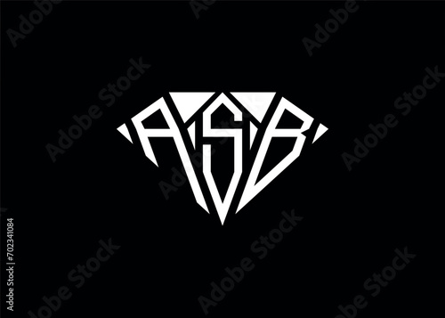 Modern letter A S B diamond shape logo And initial monogram A S B letter logo vector template