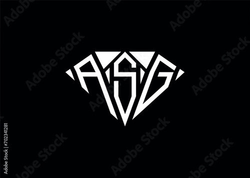 Modern letter A S G diamond shape logo And initial monogram A S G letter logo vector template