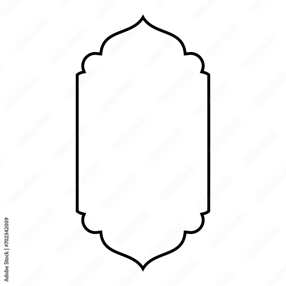 Islamic Vertical Frame Design Thin Line Black stroke silhouettes Design pictogram symbol visual illustration Islamic Vertical Frame Design Thin Line Black stroke silhouettes Design pictogram symbol visual illustration