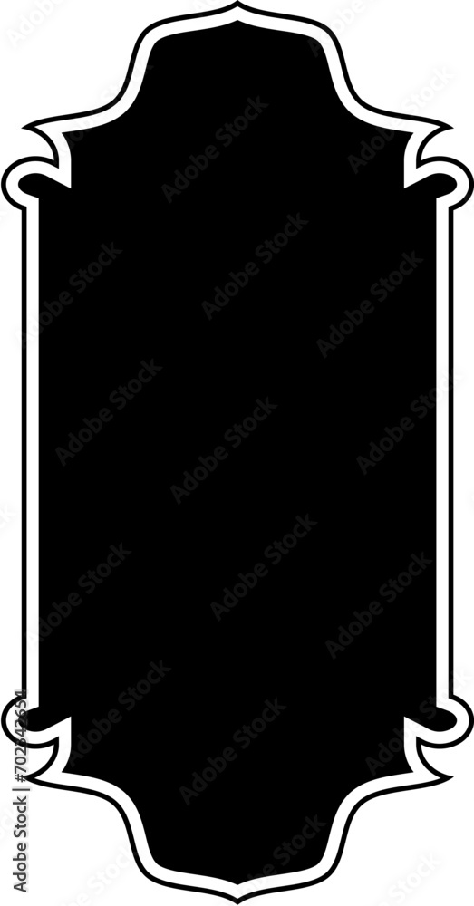 Islamic Vertical Frame Design Glyph with outline Black Filled silhouettes Design pictogram symbol visual illustration Islamic Vertical Frame Design Glyph with outline Black Filled silhouettes Design pictogram symbol visual illustration