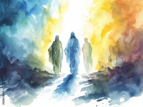 Transfiguration of Jesus with Moses and Elijah AI Generated photo