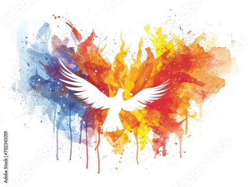 The Holy Spirit Descending at Pentecost with Tongues of Fire AI Generated