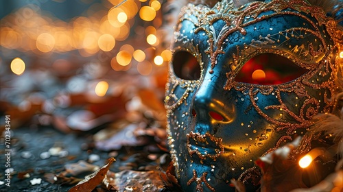 Carnival Mask Streamers Confetti Glass Champagne, Background HD, Illustrations © Cove Art