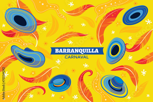 Colorful background for the Colombian Barranquilla Carnival