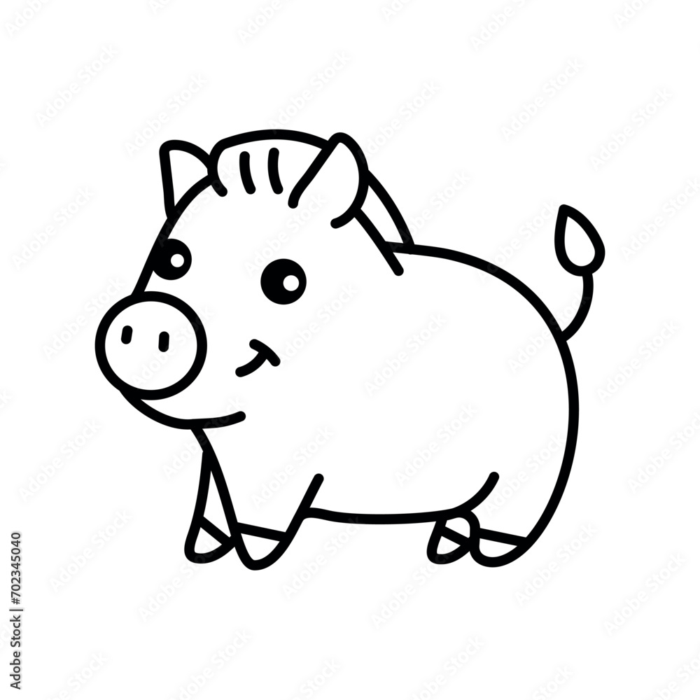 Boar color element. Hand drawn animals. Boar color element. Hand drawn animals.