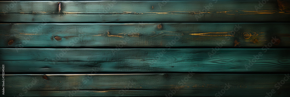 Fototapeta premium Barnwood background - painted Hunter green - worn and faded - rustic - Valentine’s Day