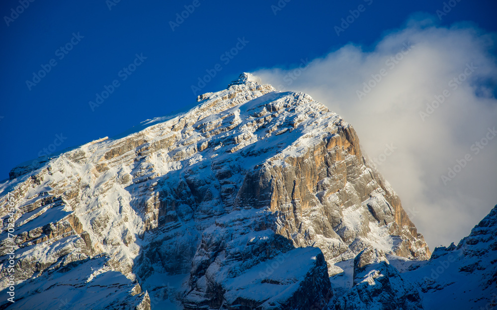 Mount Antelao in the Dolomites with its over 3200 m altitude - obrazy, fototapety, plakaty 