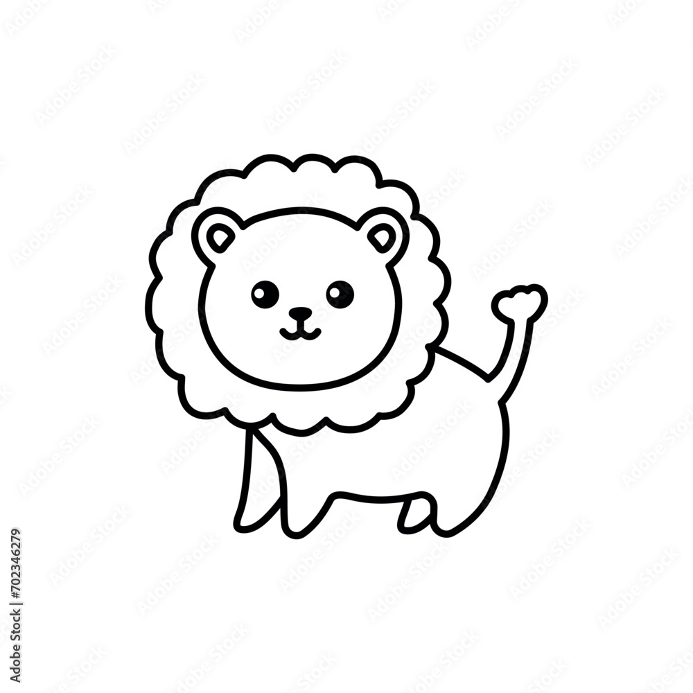 Lion color element. Hand drawn animals. Lion color element. Hand drawn animals.