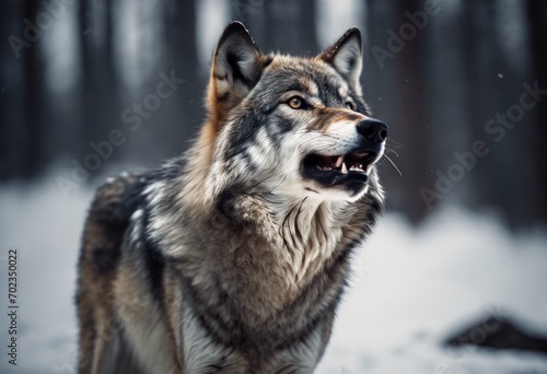 Silent shadows  wolves roam  their eerie howls piercing the frigid night.