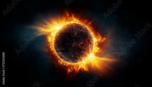 Breathtaking total solar eclipse with stunningly dramatic sky and mesmerizing celestial phenomenon